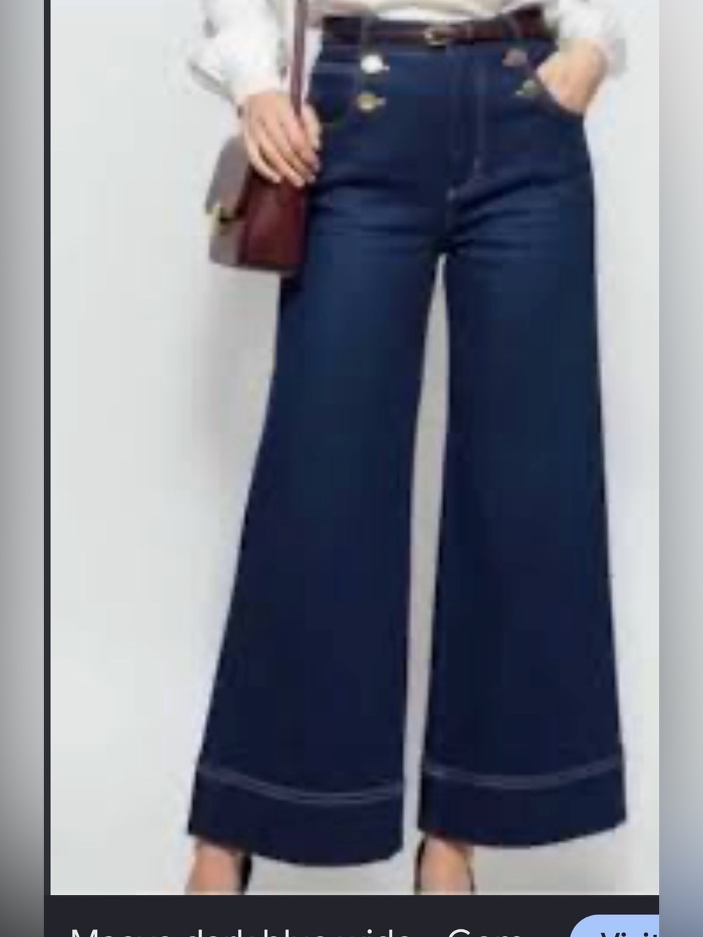 Maeve Navy High-Rise Wide-Leg Jeans. Anthropologie.